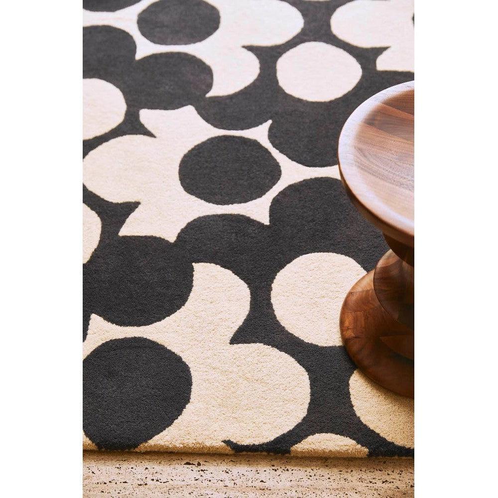 Orla Kiely Puzzle Flower Slate Pure Wool Designer Rug