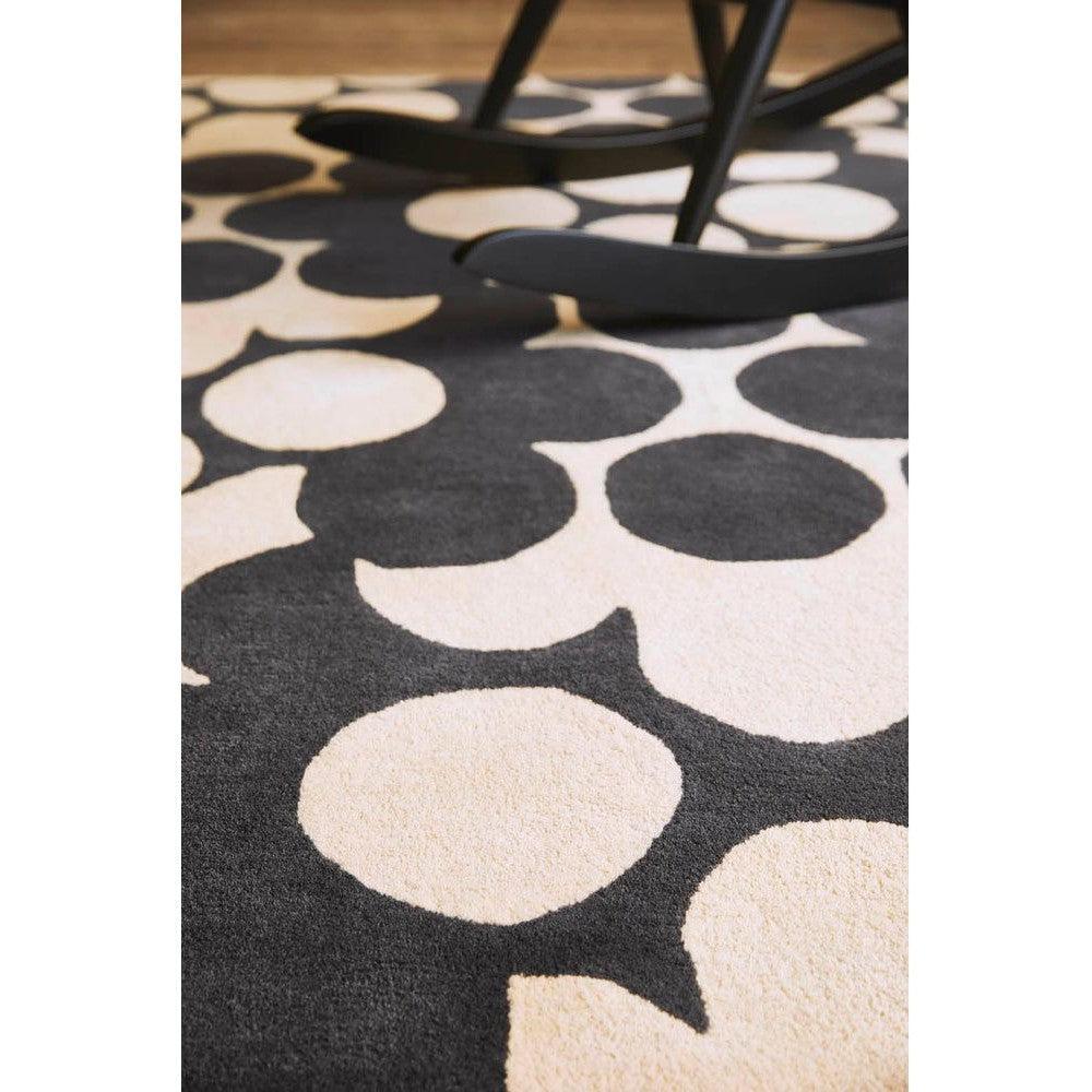 Orla Kiely Puzzle Flower Slate Pure Wool Designer Rug