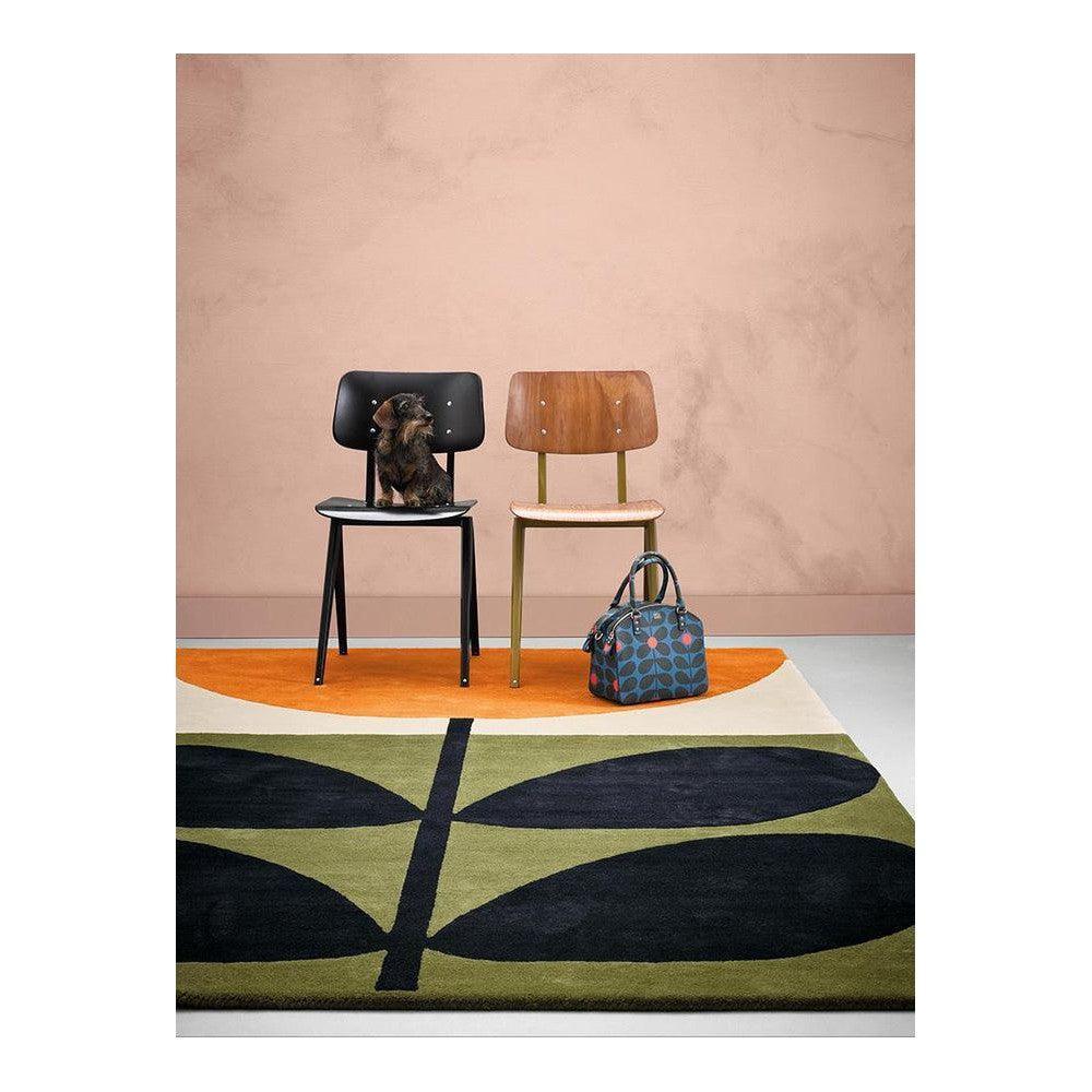 Orla Kiely Stem Black Pure Wool Designer Rug
