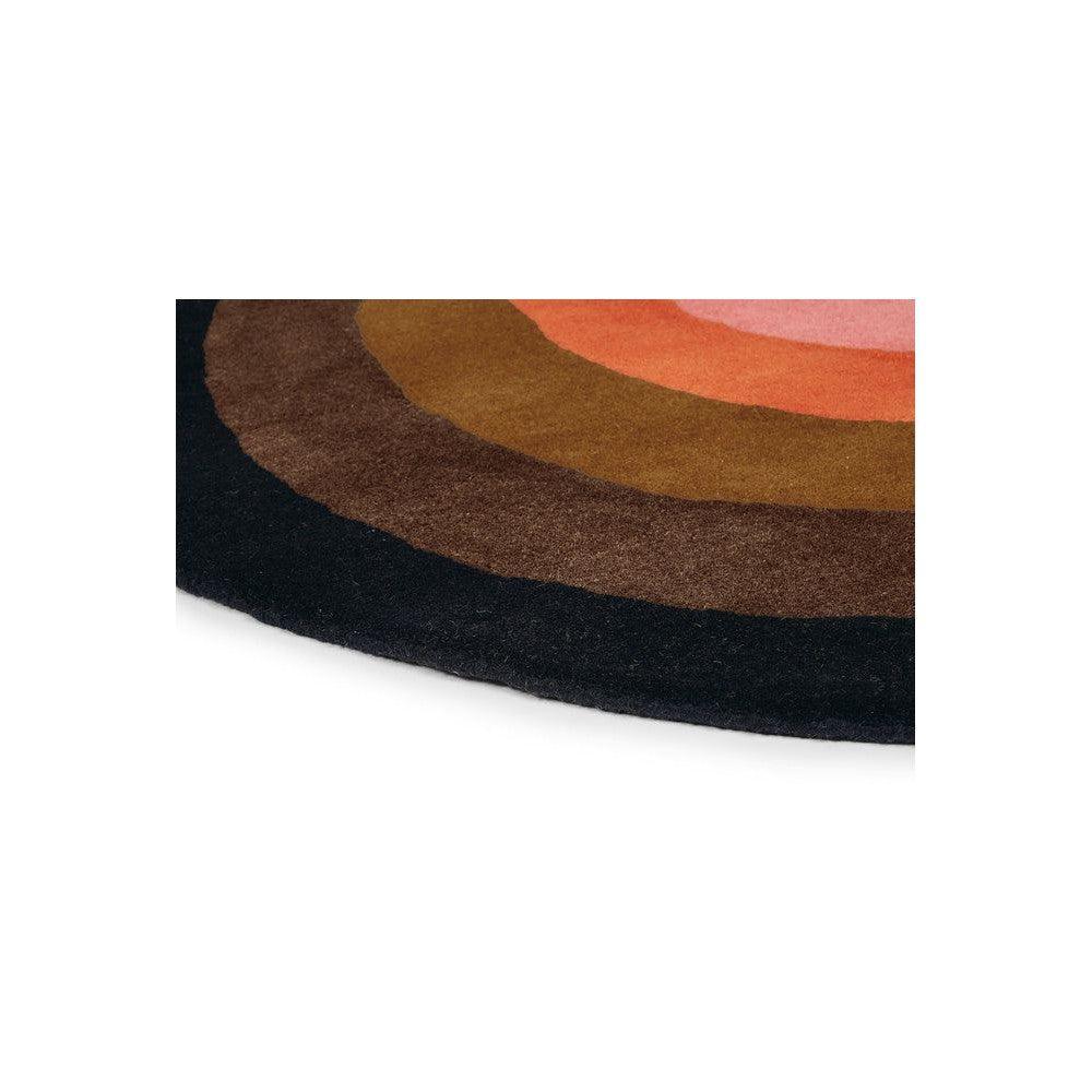 Orla Kiely Sunflower Pink Pure Wool Designer Round Rug