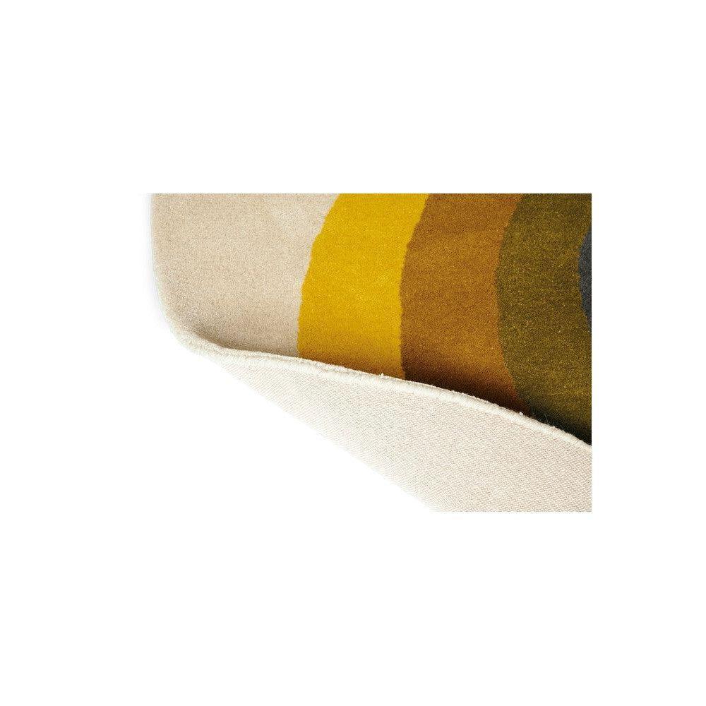 Orla Kiely Sunflower Yellow Pure Wool Designer Round Rug
