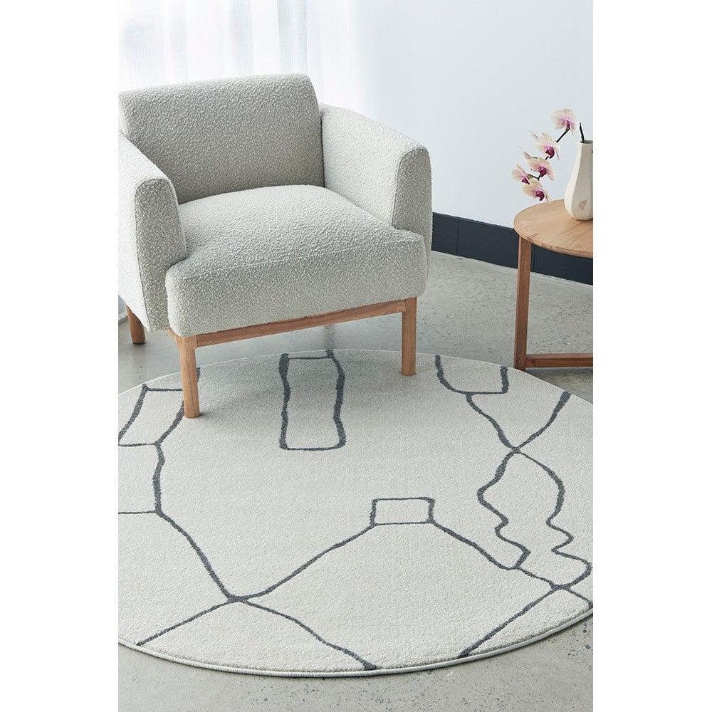 Pardis Amy Grey Round Rug