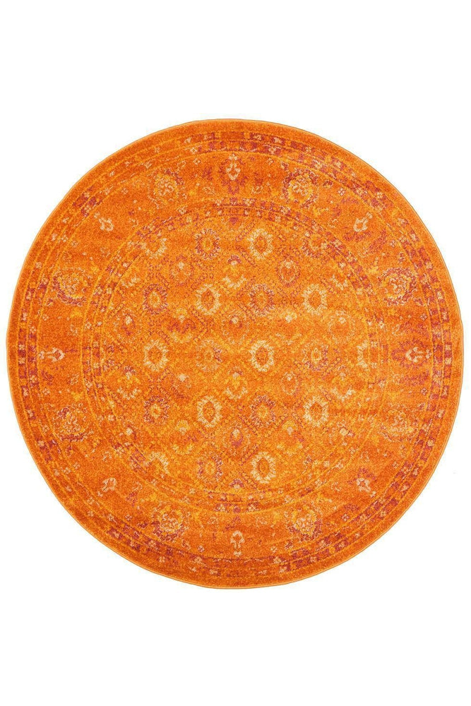 Radiance Burnt Orange Round Rug - ICONIC RUGS