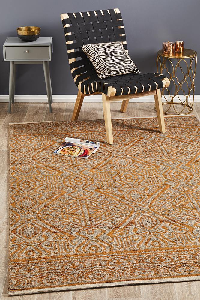 Relic Reuben Rust Natural Rug - ICONIC RUGS
