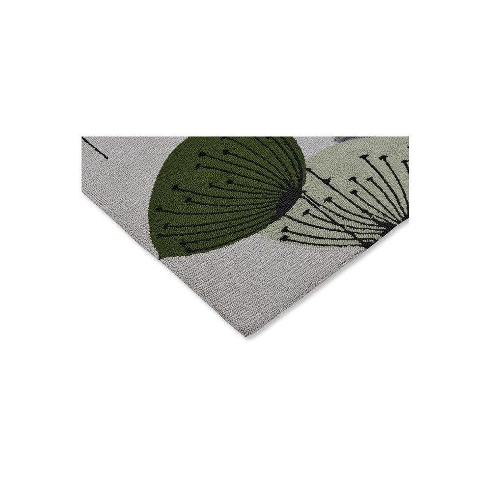 Sanderson Dandelion Clocks Botanical Green Outdoor Designer Rug