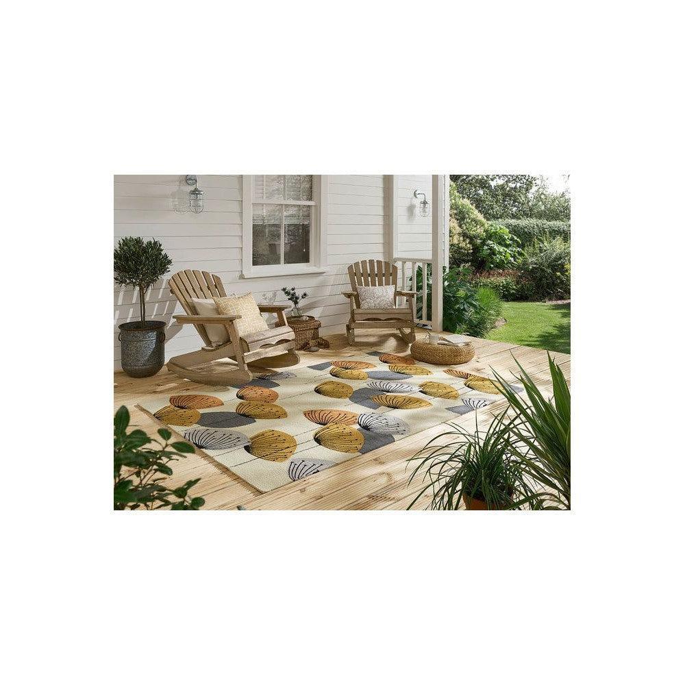 Sanderson Dandelion Clocks Ochre Outdoor Designer Rug