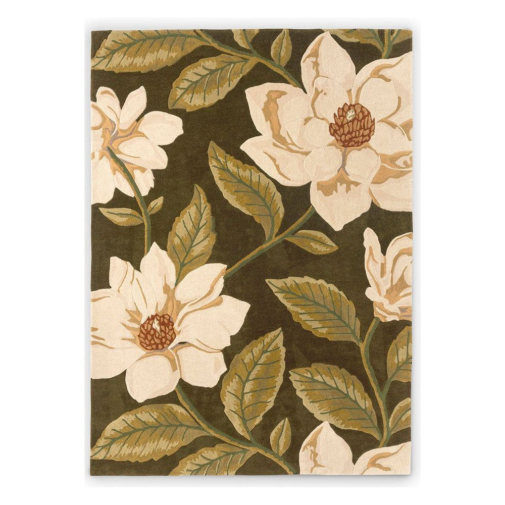 Sanderson Grandiflora Olive Pure Wool Designer Rug