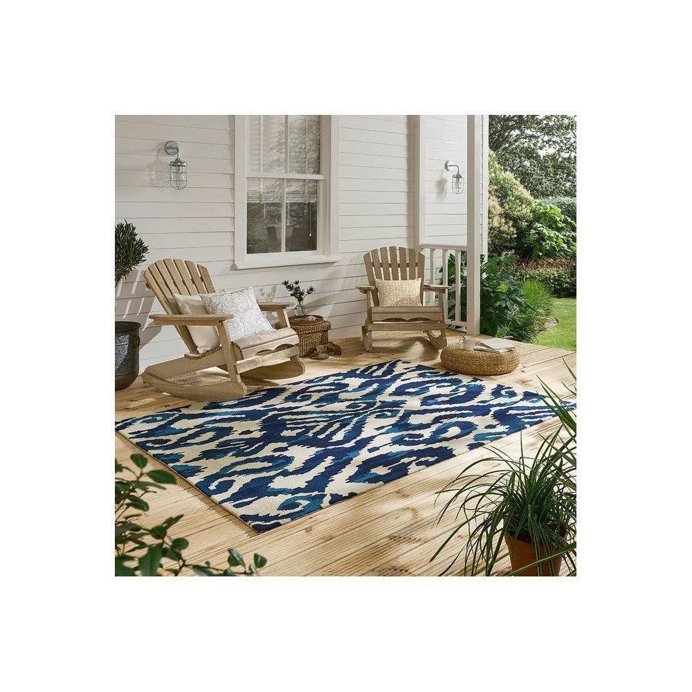 Sanderson Kasuri Indigo Outdoor Designer Rug
