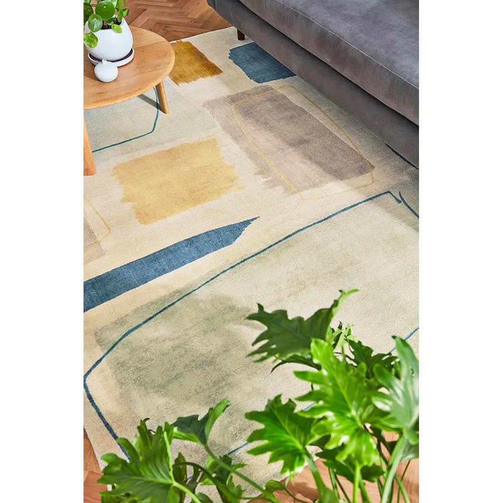 Scion Composition Papaya Pure Wool Designer Rug