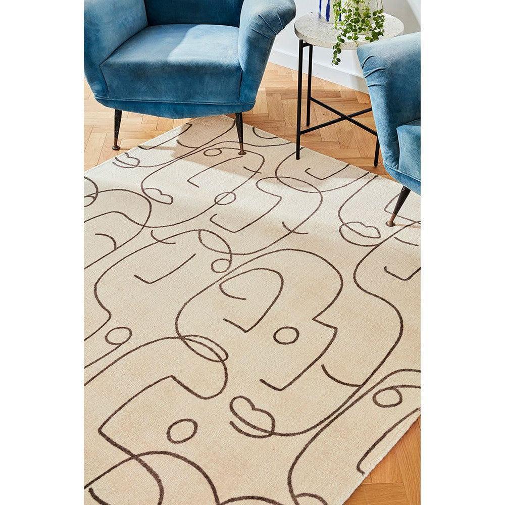 Scion Epsilon Charcoal Pure Wool Designer Rug