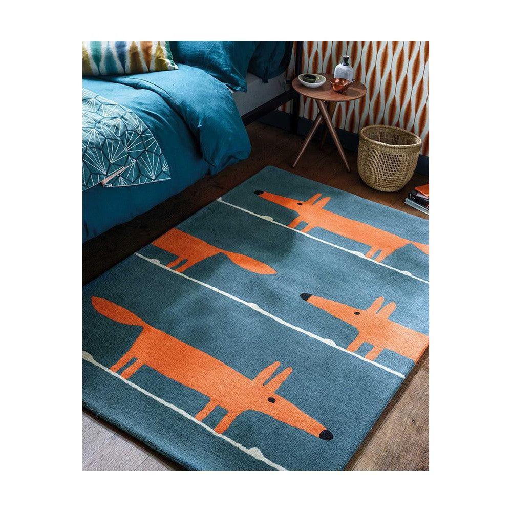 Scion Mr Fox Denim Pure Wool Designer Rug