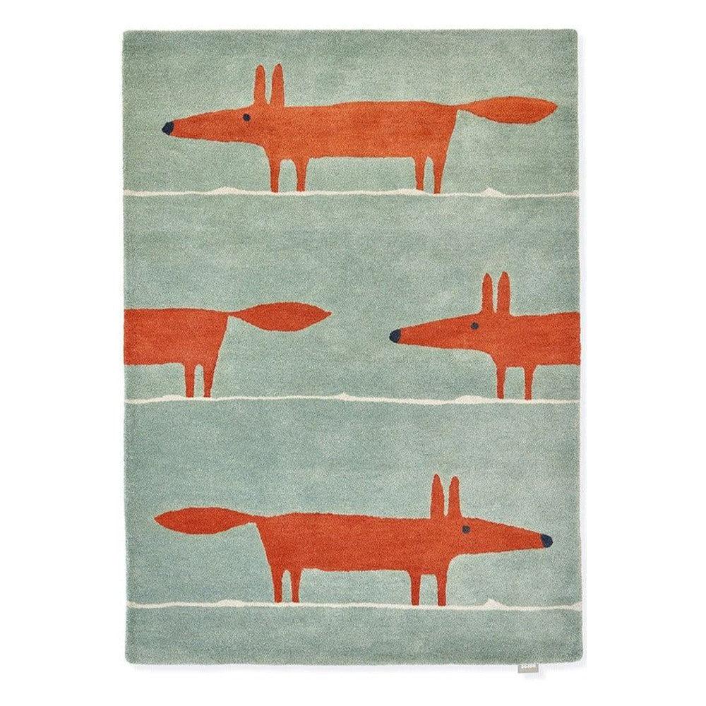 Scion Mr - Fox Mint Poppy Pure Wool Designer Rug