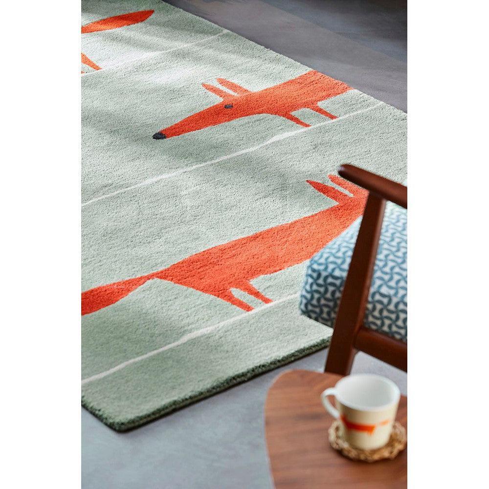 Scion Mr - Fox Mint Poppy Pure Wool Designer Rug