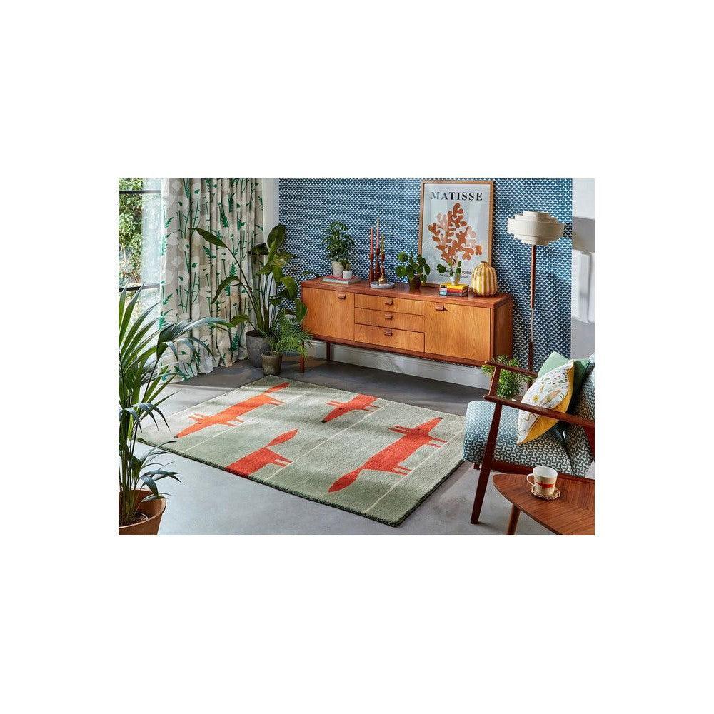 Scion Mr - Fox Mint Poppy Pure Wool Designer Rug