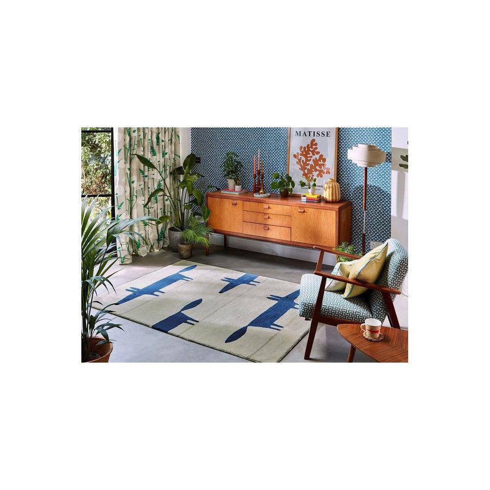 Scion Mr - Fox Pebble Denim Pure Wool Designer Rug
