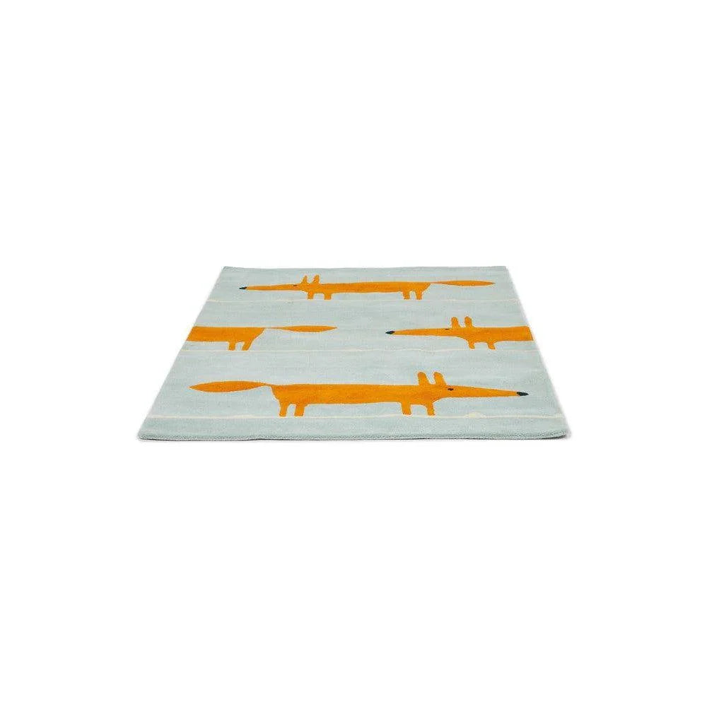 Scion Mr Fox Rug Aqua Pure Wool Designer Rug
