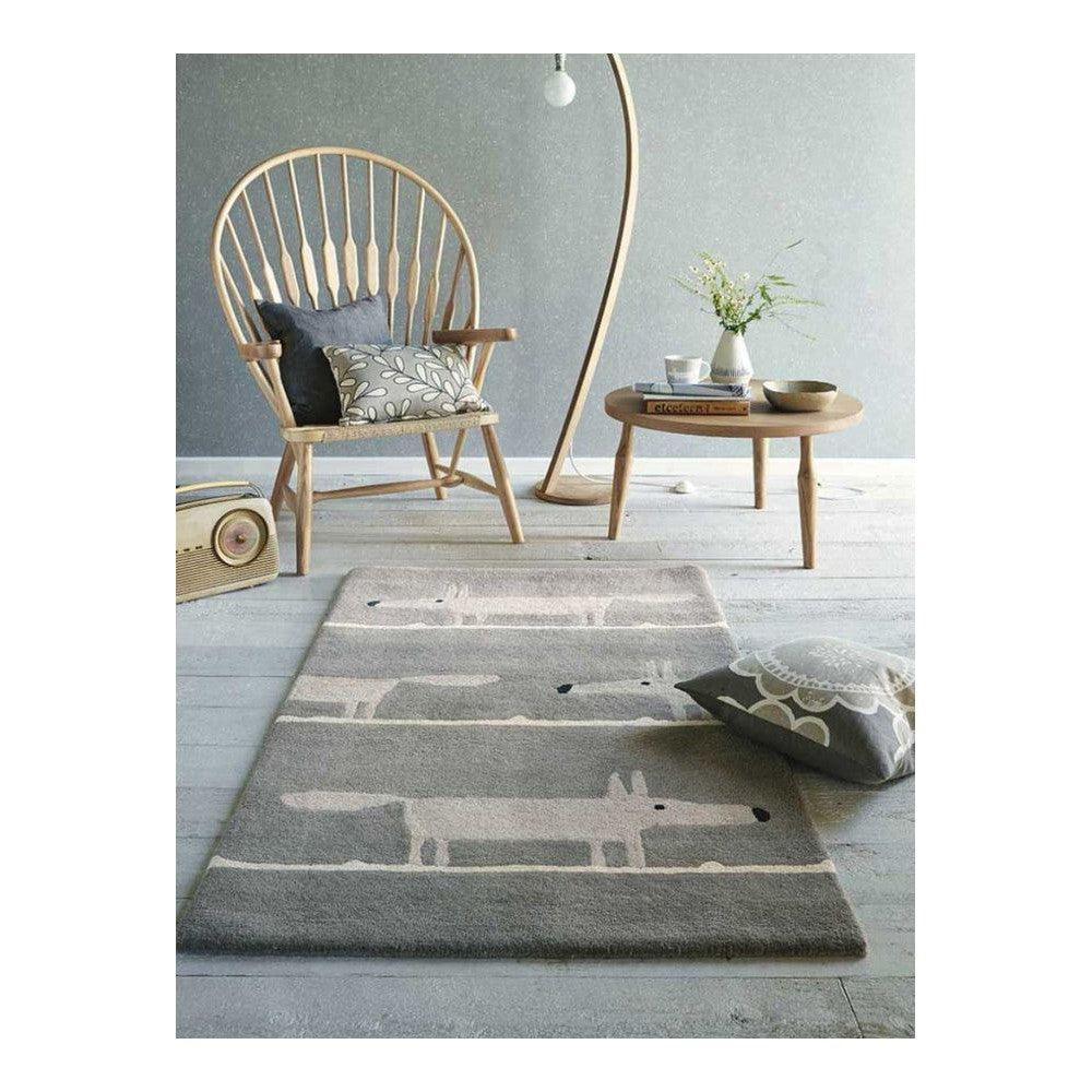 Scion Mr Fox Silver Pure Wool Designer Rug