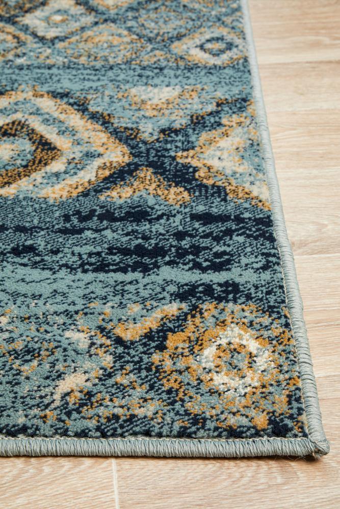 Oxford Mayfair Contrast Blue Rug - ICONIC RUGS