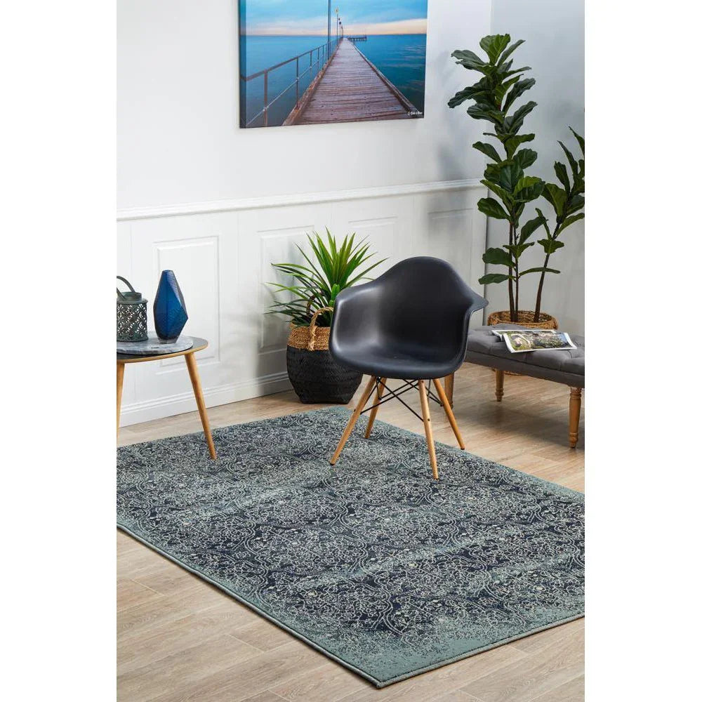 Oxford Mayfair Edge Denim Rug - ICONIC RUGS