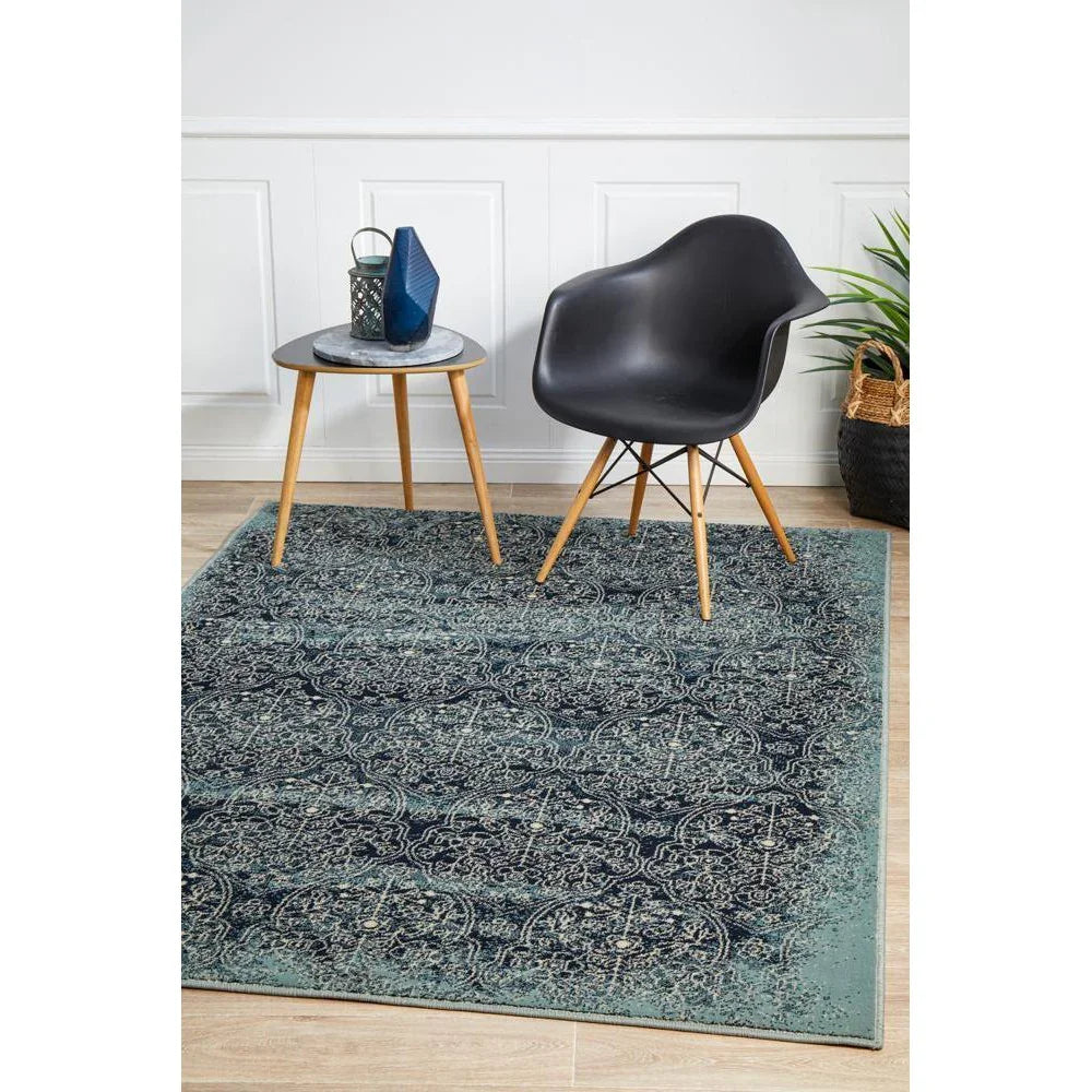Oxford Mayfair Edge Denim Rug - ICONIC RUGS