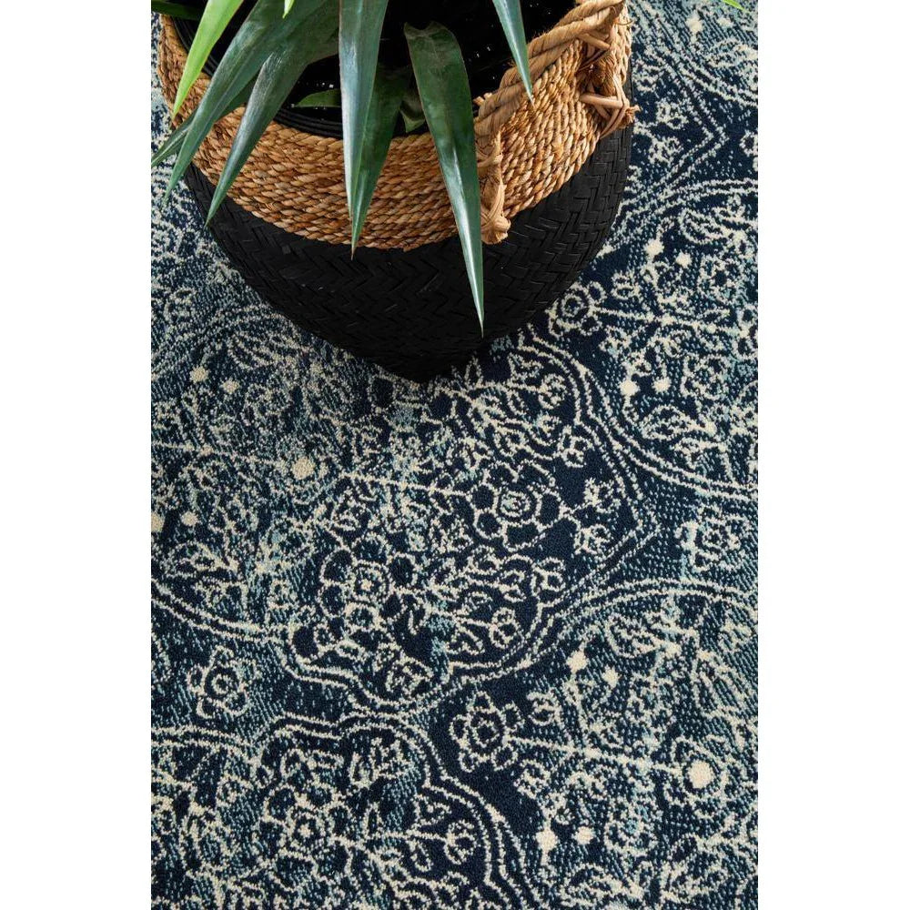 Oxford Mayfair Edge Denim Rug - ICONIC RUGS