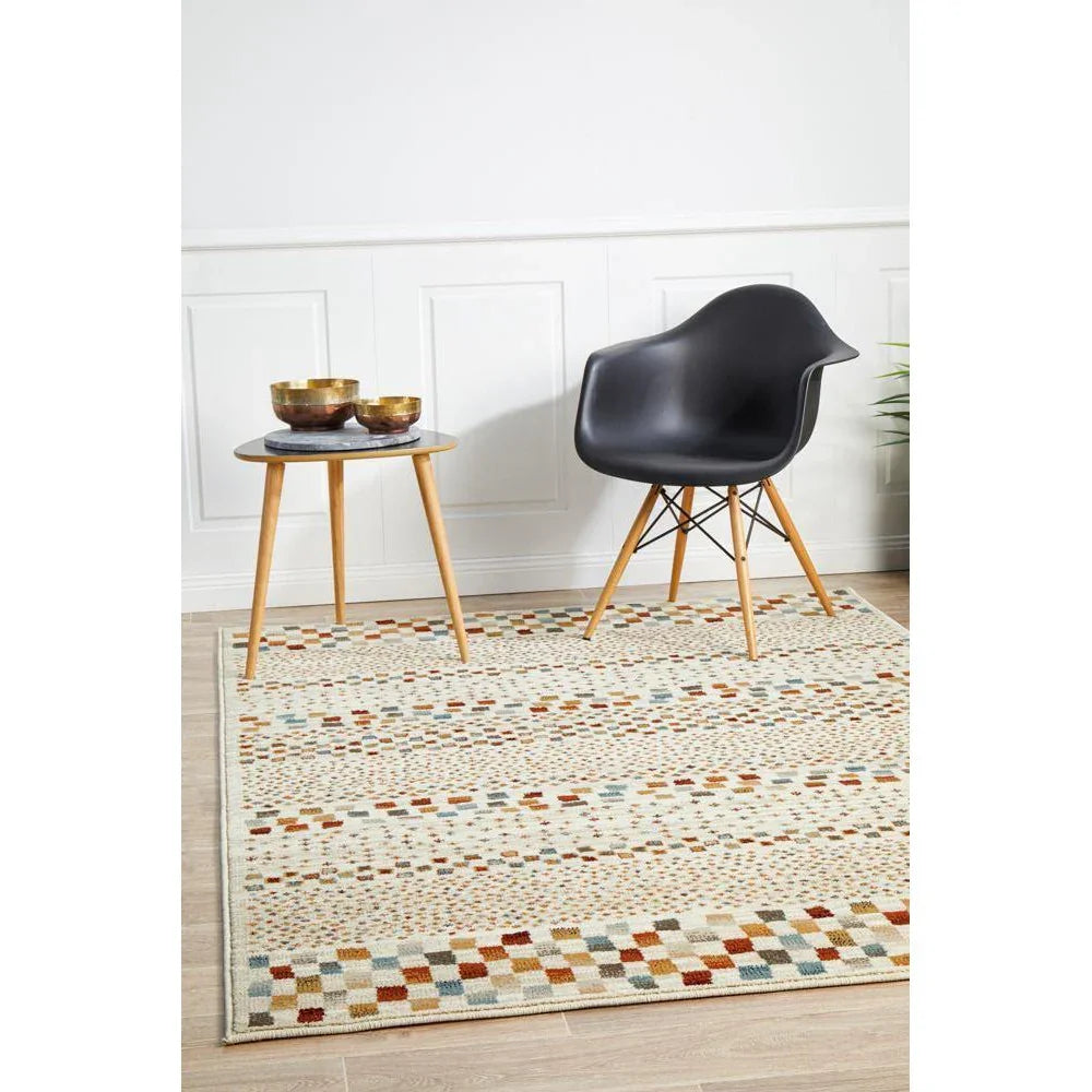 Oxford Mayfair Squares Bone Rug - ICONIC RUGS