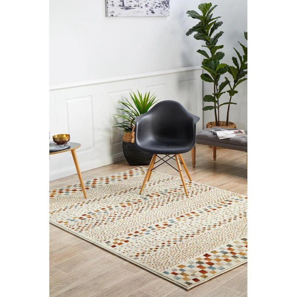 Oxford Mayfair Squares Bone Rug - ICONIC RUGS