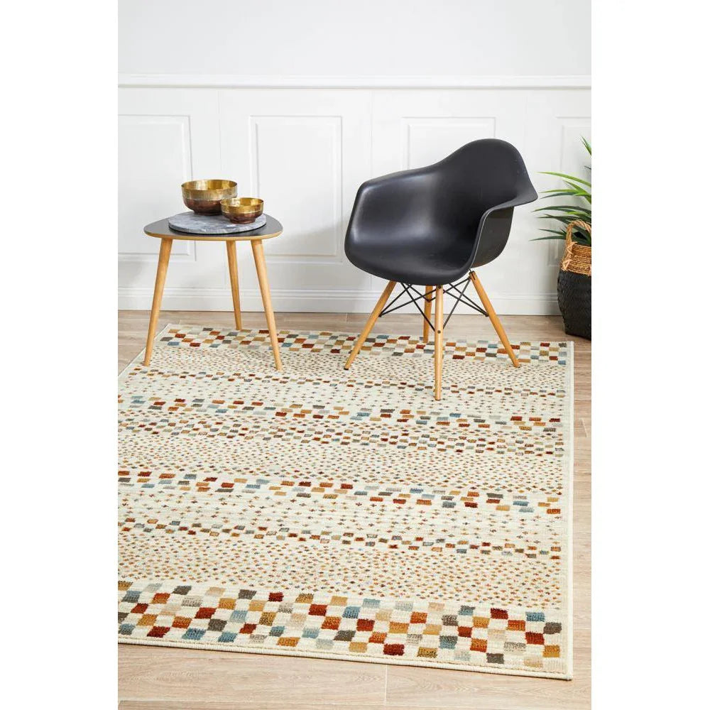 Oxford Mayfair Squares Bone Rug - ICONIC RUGS