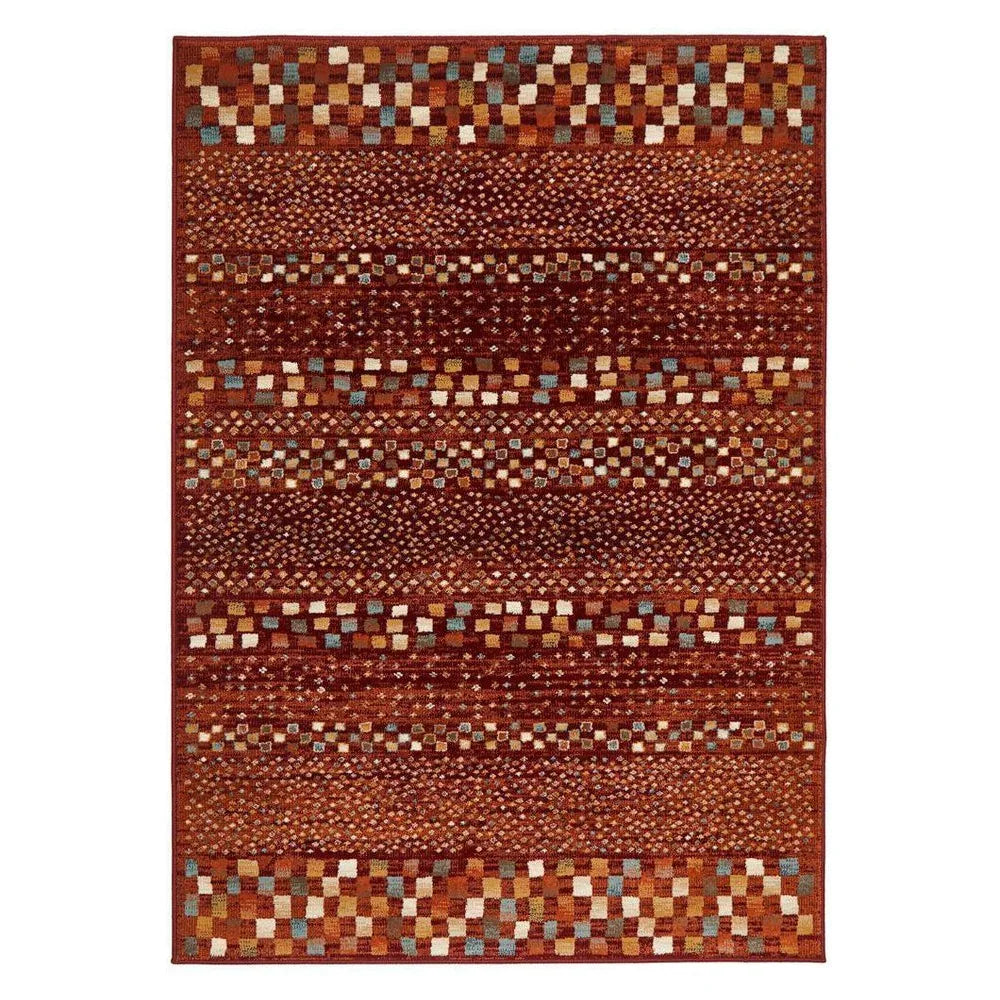 Oxford Mayfair Squares Rust Rug - ICONIC RUGS