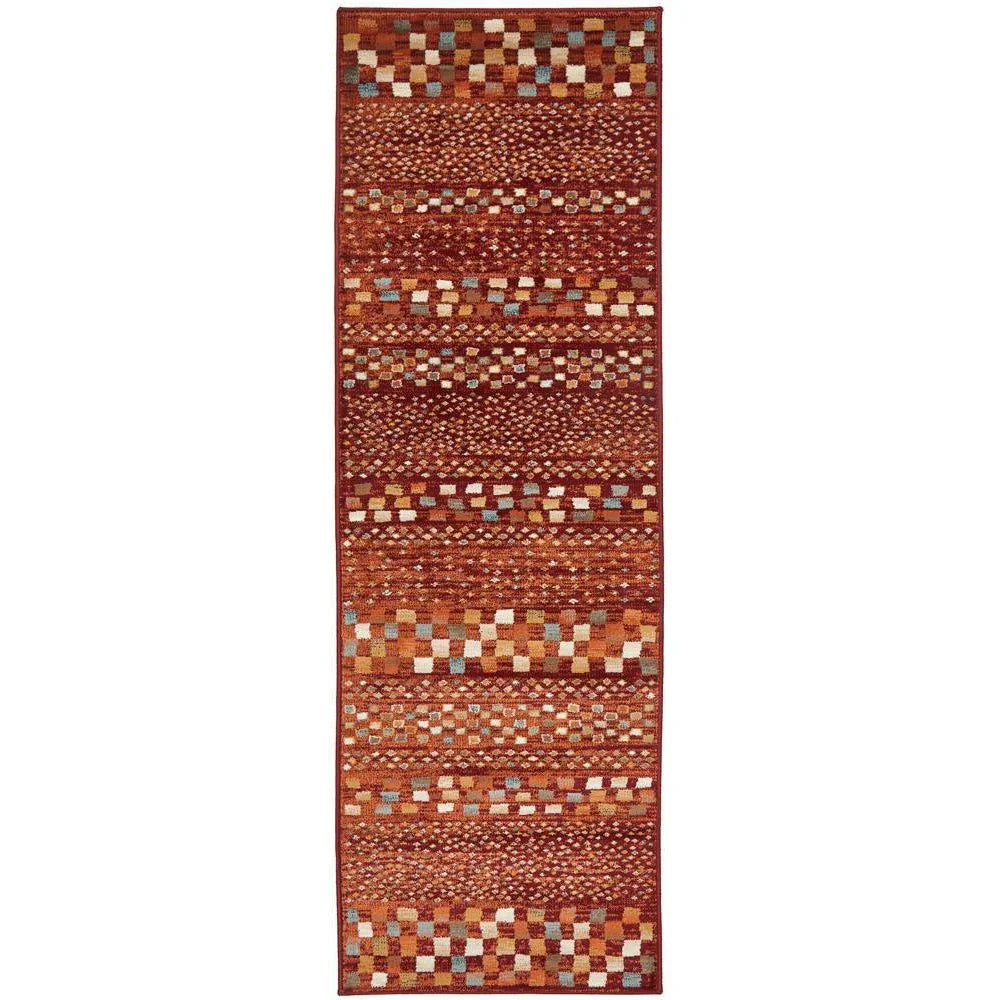 Oxford Mayfair Squares Rust Rug - ICONIC RUGS