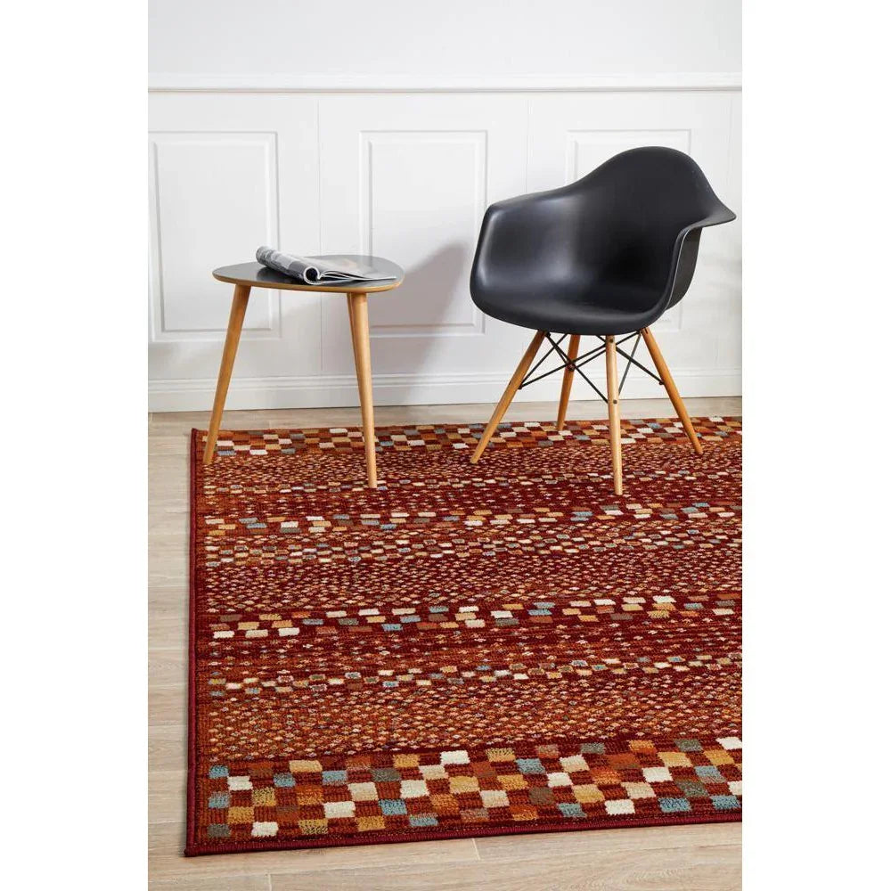 Oxford Mayfair Squares Rust Rug - ICONIC RUGS