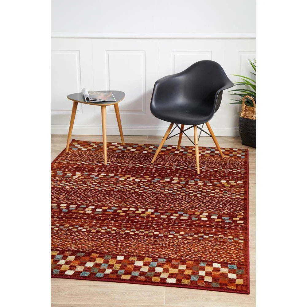 Oxford Mayfair Squares Rust Rug - ICONIC RUGS