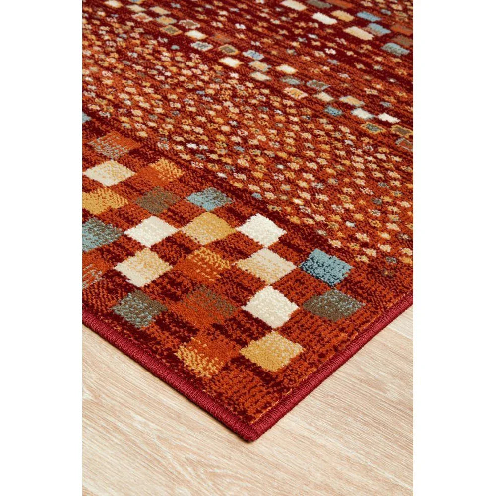 Oxford Mayfair Squares Rust Rug - ICONIC RUGS
