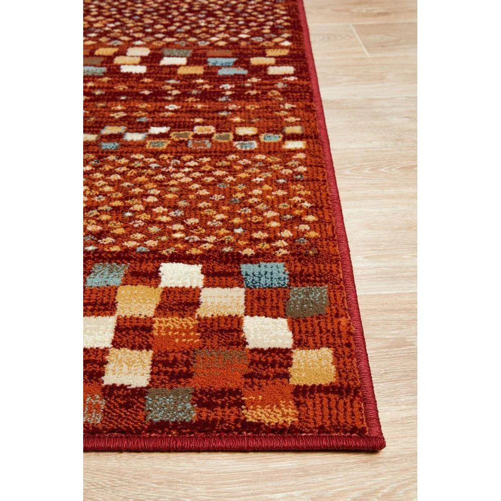 Oxford Mayfair Squares Rust Rug - ICONIC RUGS
