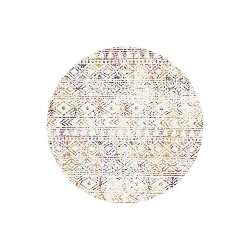 Oasis Ismail Multi Grey Rustic Round Rug