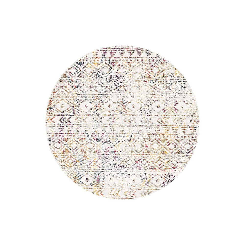 Spring Ismail Multi Grey Rustic Round Rug