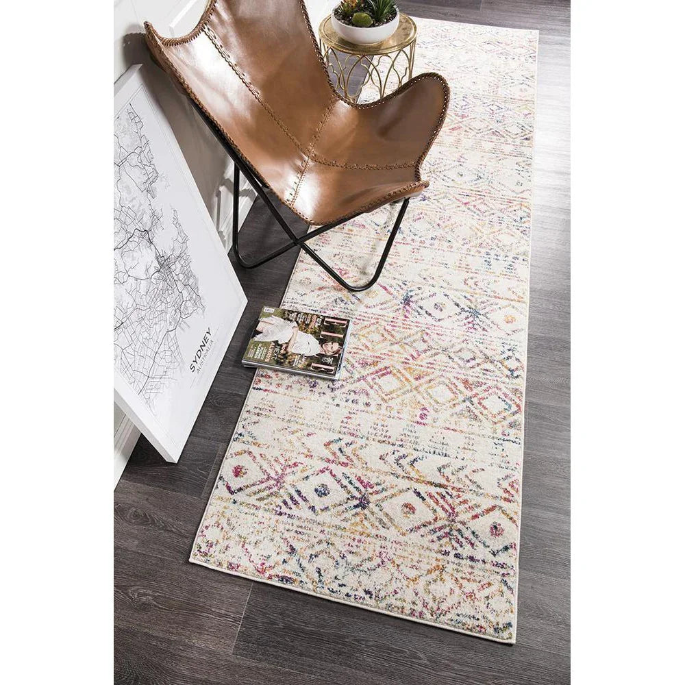 Oasis Ismail Multi Grey Rustic Runner Rug