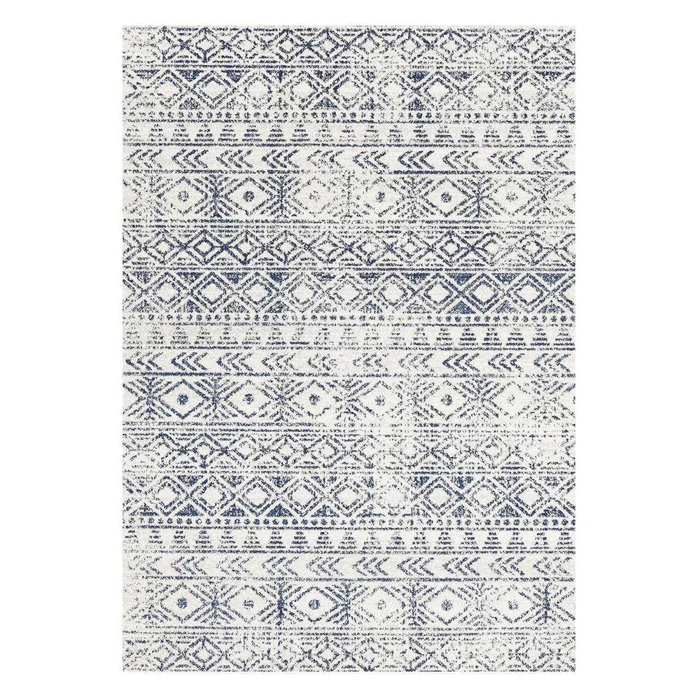Oasis Ismail White Blue Rustic Rug