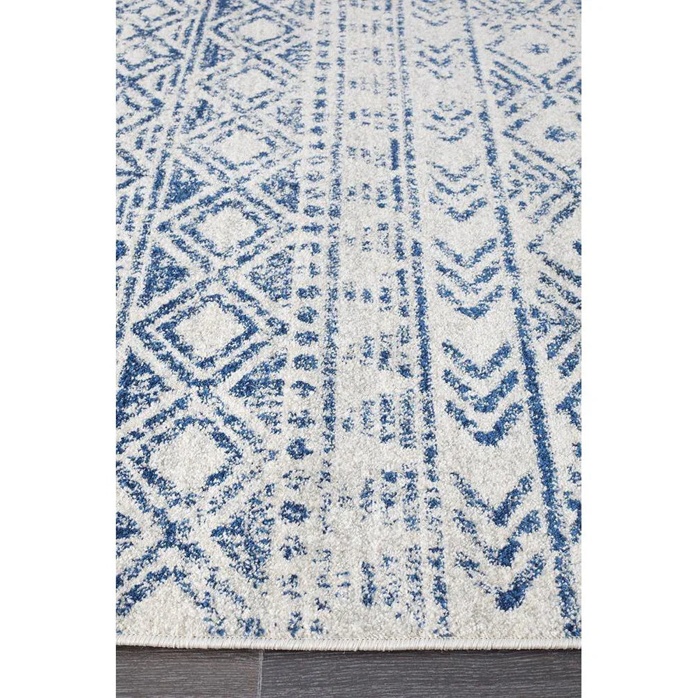 Oasis Ismail White Blue Rustic Rug