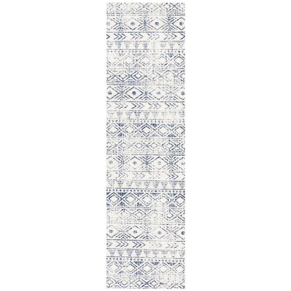 Oasis Ismail White Blue Rustic Rug
