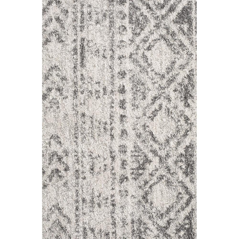 Oasis Ismail White Grey Rustic Round Rug