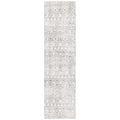 Oasis Ismail White Grey Rustic Runner Rug