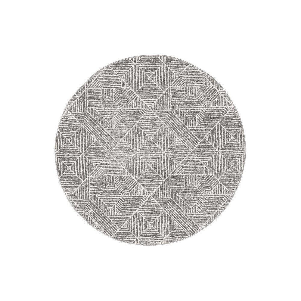 Oasis Kenza Contemporary Silver Round Rug