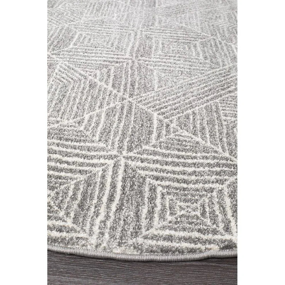 Oasis Kenza Contemporary Silver Round Rug