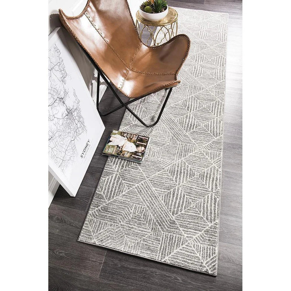 Oasis Kenza Contemporary Silver Runner Rug
