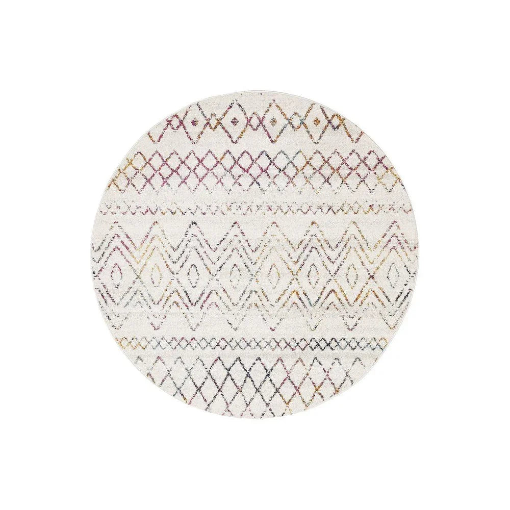 Oasis Nadia Multi Rustic Tribal Round Rug