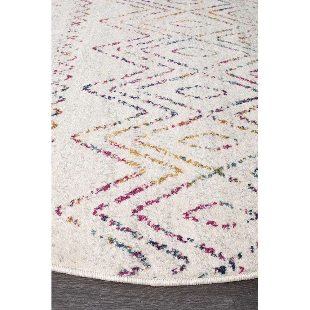 Oasis Nadia Multi Rustic Tribal Round Rug