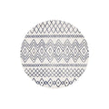 Oasis Nadia White Blue Rustic Tribal Round Rug