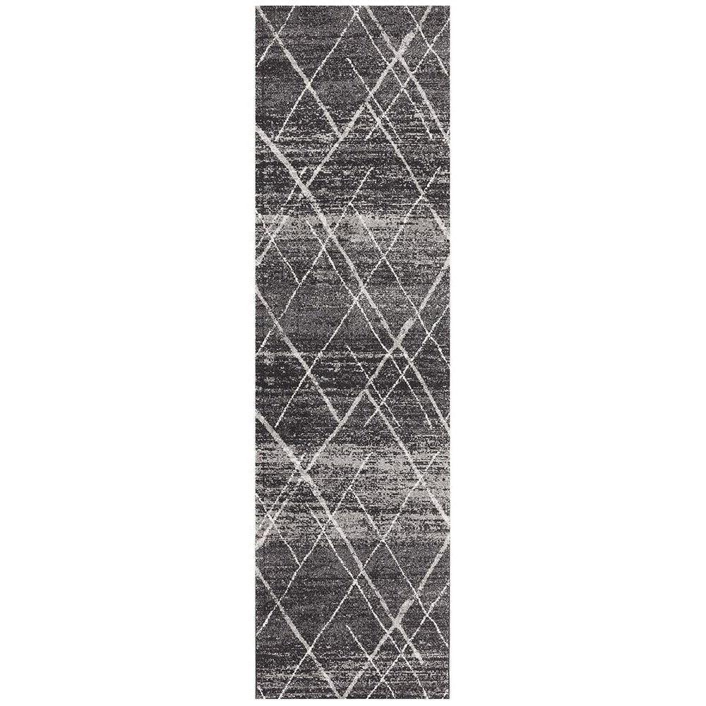 Oasis Noah Charcoal Contemporary Runner Rug