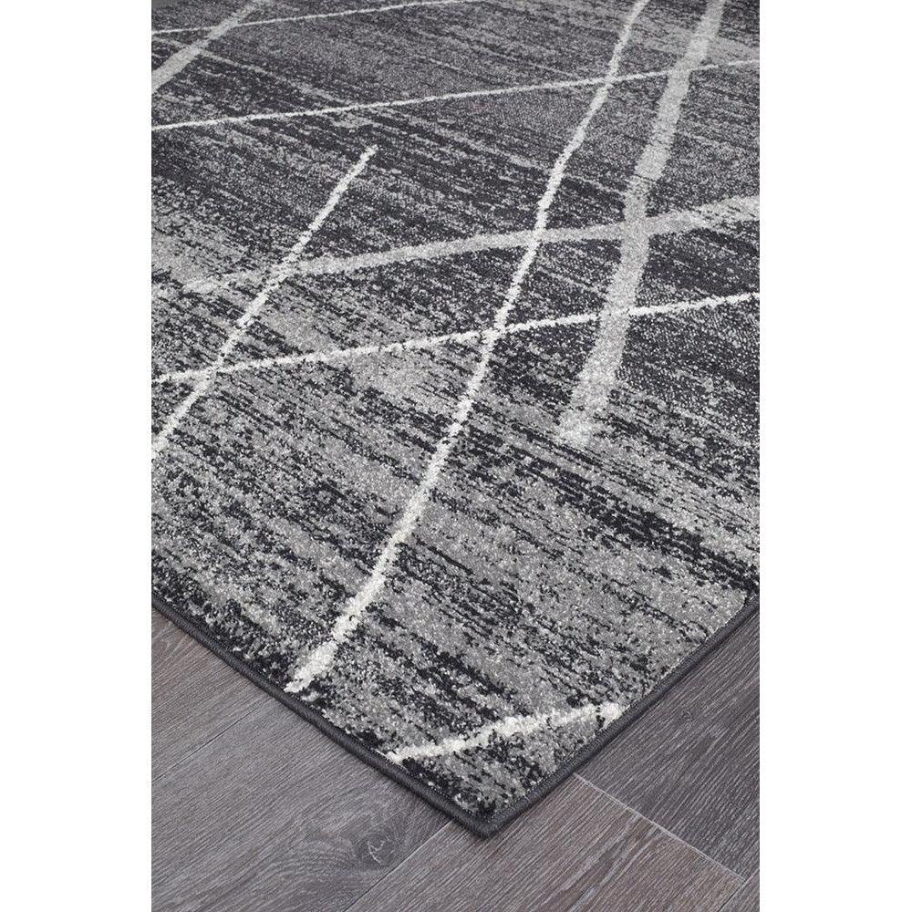 Oasis Noah Charcoal Contemporary Runner Rug